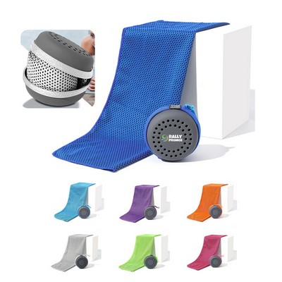 Quick-dry Cooling Sports Towel With Silicone Case